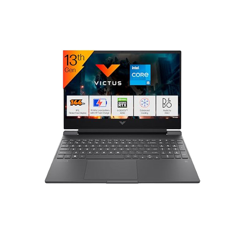 Picture of HP Victus - 14th Gen Intel Core i5-14450HX  15.6" (39.6 cm) 15–FA2303TX Gaming Laptop (24GB GB/ 512GB SSD/ Full HD Display/ 144 Hz/ NVIDIA GeForce RTX 3050/ Windows 11 Home/ MS Office 2024/ 1Year Warranty/ Mica Silver/ 2.3kg)